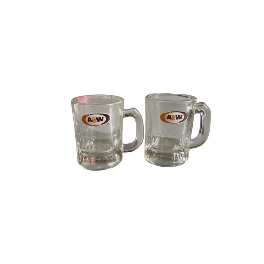 Vintage A&W Clear Glass Mini Mugs One Size